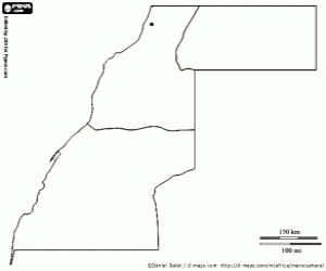 Western Sahara map coloring page
