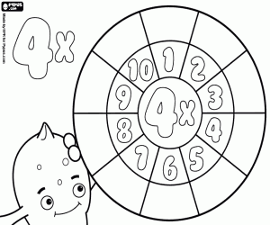 The wheel of 4 without solutions coloring page