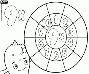 The wheel of the 9 without results coloring page
