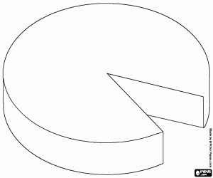 A wheel of artisan cheese coloring page