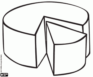 A wheel of gruyere cheese coloring page