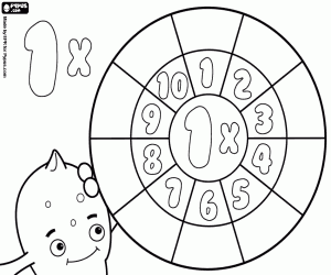 The wheel of x 1 to solve coloring page