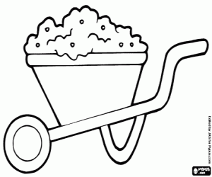 Wheelbarrow coloring page