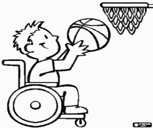 Wheelchair basketball coloring page