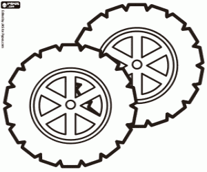 Wheels coloring page