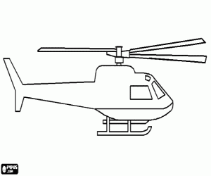 White helicopter to decorate coloring page