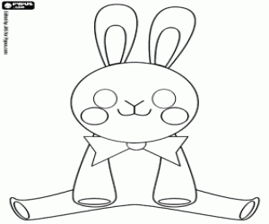 White rabbit from a fairy tale coloring page