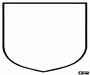 White shield to decorate coloring page