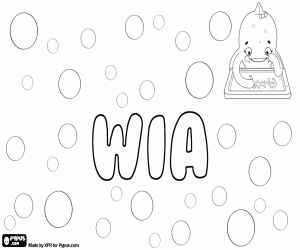 Wia, diminutive for girl coloring page