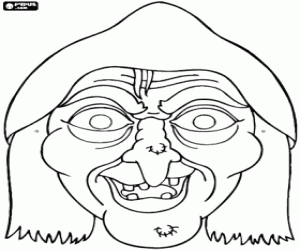 The wicked witch mask coloring page
