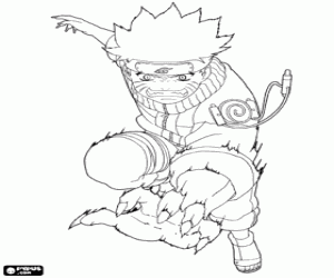 The wild beast Naruto Kyuubi coloring page