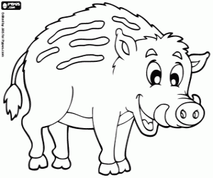 Wild boar coloring page