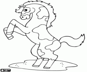 A wild horse standing up coloring page