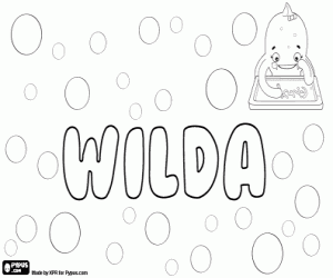 Wilda, english and german name coloring page