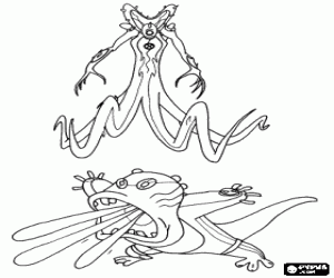 Wildvine and Upchuck, Ben 10 coloring page