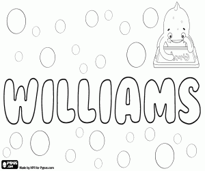 Williams, name for boy coloring page
