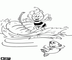 Willy a surfer insect coloring page