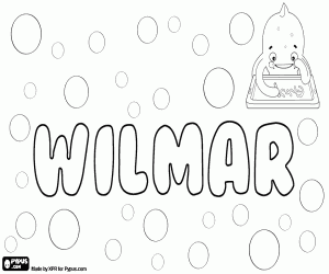 Wilmar, male name coloring page