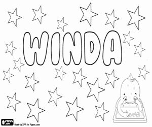 Winda, African name coloring page
