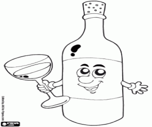 Wine bottle coloring page