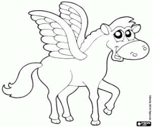 Winged horse, Pegasus coloring page