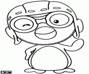 The wink of the penguin Pororo coloring page