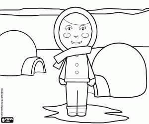 In winter as the Eskimos coloring page