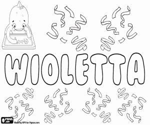 Wioletta, Polish name coloring page