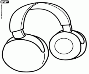 Wireless HiFi headphones coloring page