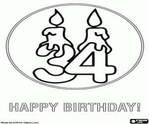 I wish you a happy 34th birthday coloring page