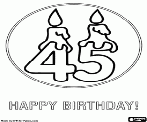 I wish you a happy 45 birthday coloring page