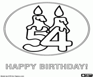 I wish you a happy 54th birthday coloring page