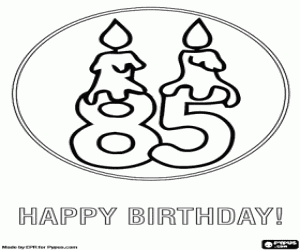 I wish you a happy 85th birthday coloring page