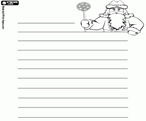 Wishes letter with Grandfather Frost coloring page