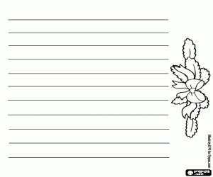 Wishes letter with leaves and ribbon coloring page