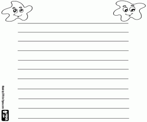 Wishes letter with two stars coloring page