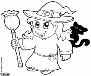 Witch coloring page