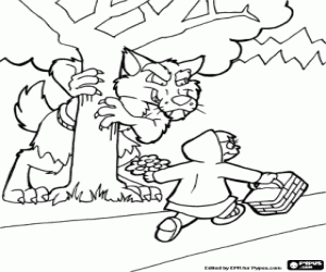 The Wolf and Little Red Riding Hood coloring page
