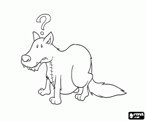 The Wolf with stones in the belly coloring page