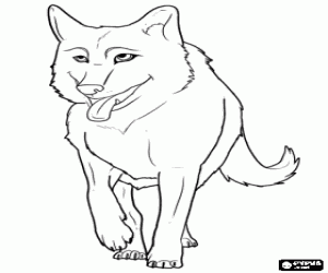 A wolf, a wild animal coloring page