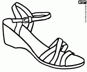 A woman sandal coloring page
