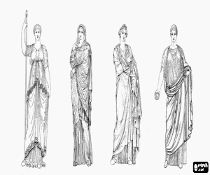 Some women of ancient Rome coloring page