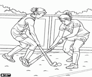 Women's field hockey coloring page
