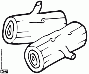 A few wood logs coloring page