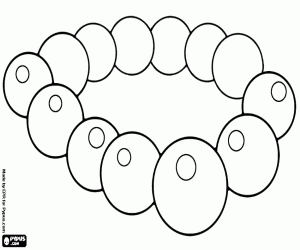 A wooden buddhist necklace coloring page