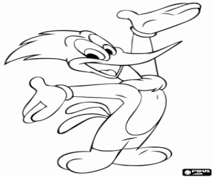 Woody Woodpecker, animated character coloring page