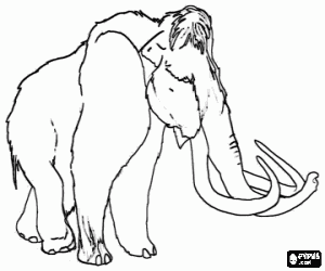 Woolly mammoth from the ice age coloring page