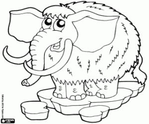 Woolly mammoth coloring page