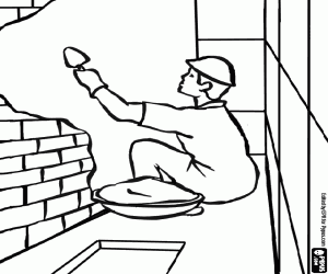 The work of the plasterer coloring page