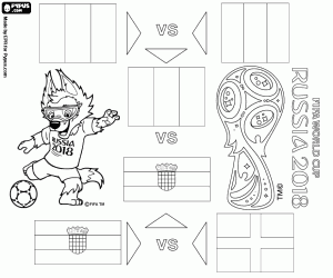 World Cup Russia 2018, final phase coloring page